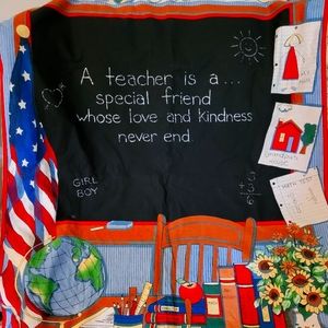 NWOT Teacher" Wall Hanging, approx 31"W x 41"L
